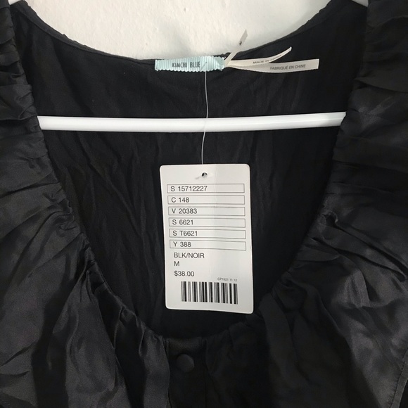 UO “Kimchi Blue” black jersey knit blouse - Picture 3 of 5